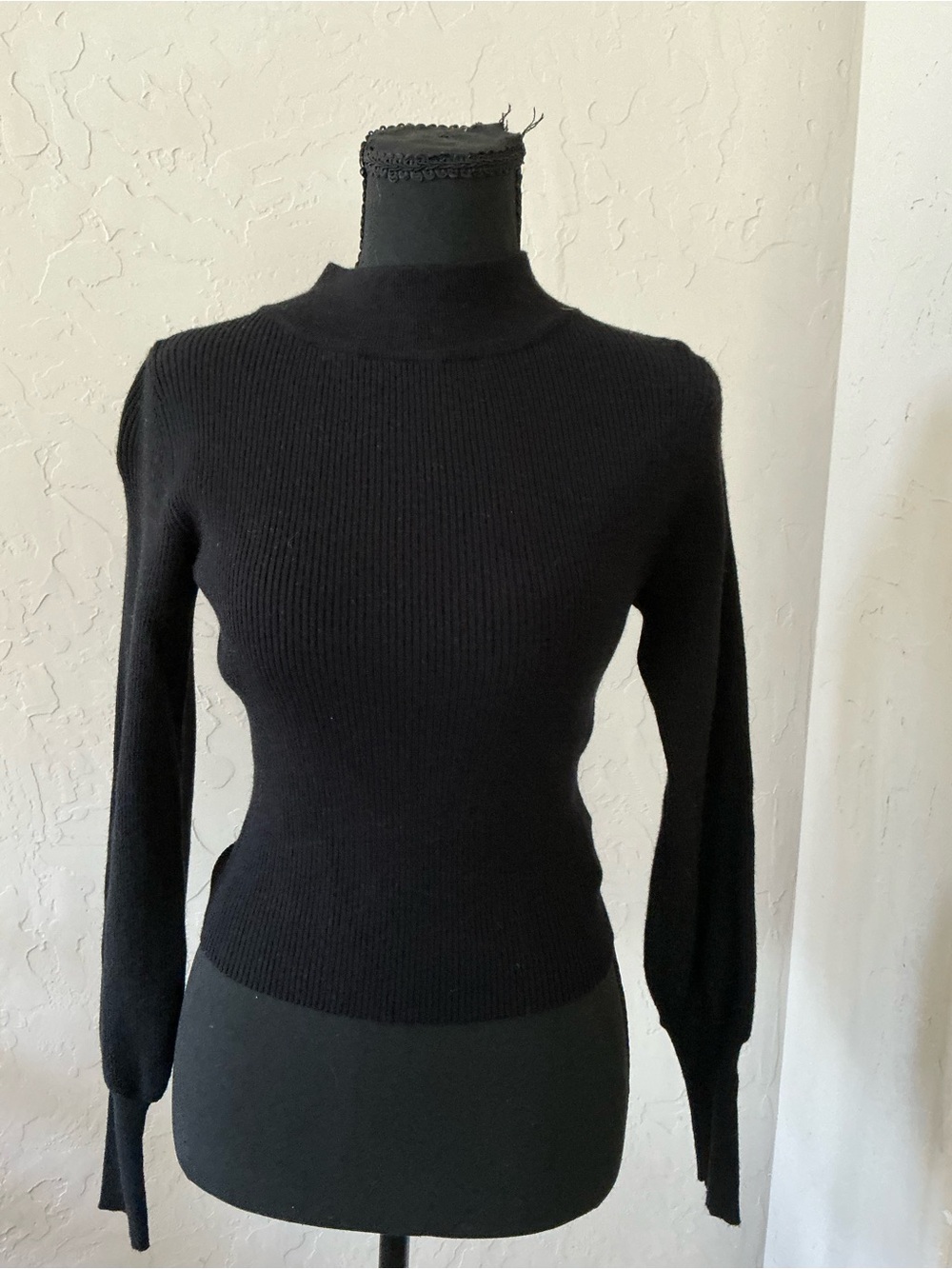 Astr Black Ribbed Turtleneck Sweater